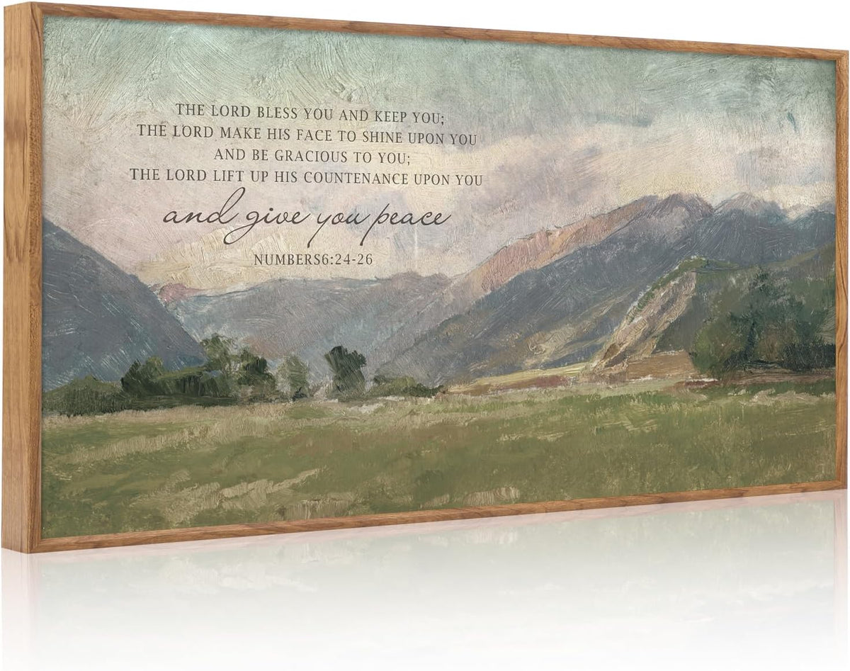 Aurlan Numbers 6:24-26 May The Lord Bless You Wall Art(40"x20"), Large Jesus Christian Bible Verse