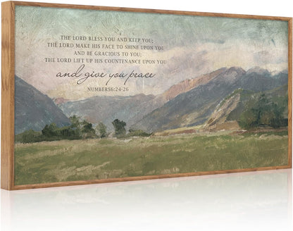 Aurlan Numbers 6:24-26 May The Lord Bless You Wall Art(40"x20"), Large Jesus Christian Bible Verse