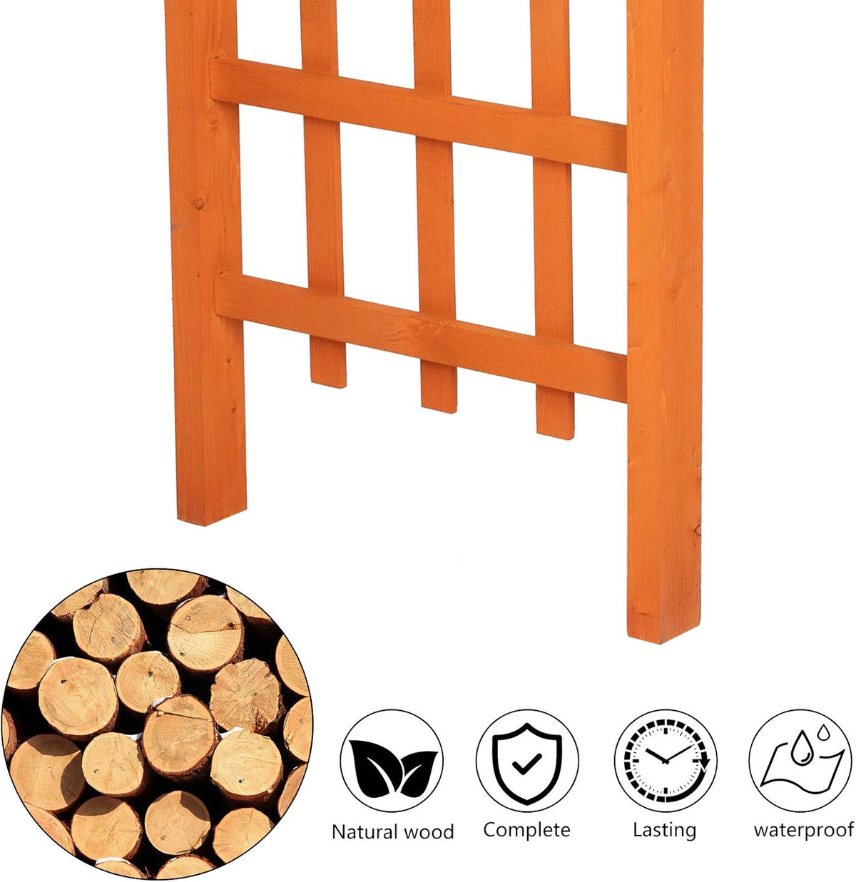 VINGLI 85in Wooden Arbor, Wedding Arch for Ceremony, Wood Trellis for Plant Climbing, Christmas