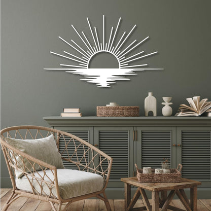 Sunrise Metal Wall Art, Metal Sun Wall Decor, Metal Sun Outdoor Decor, Large Metal Sun Wall Art