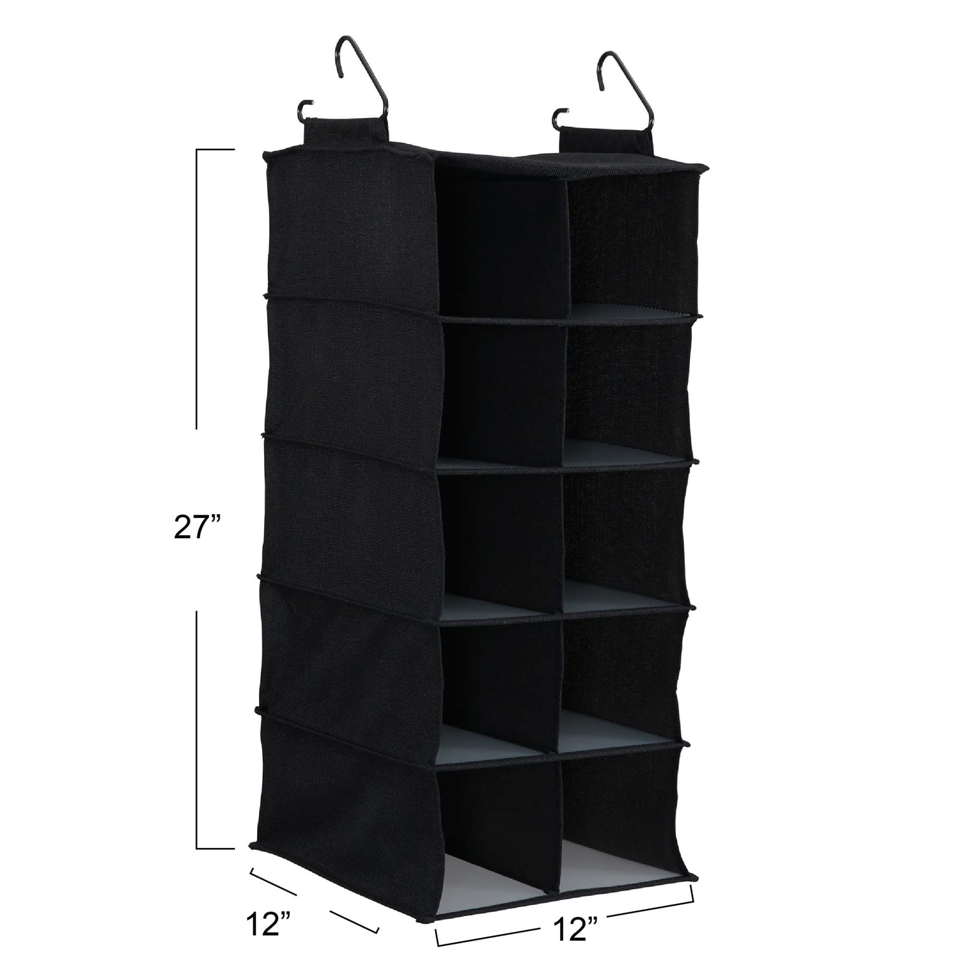 Household Essentials 10 Pocket Hanging Shoe Closet Organizer with Hooks