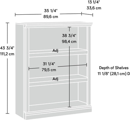 Sauder Miscellaneous Storage 3-Shelf Bookcase/ Book shelf, Jamocha Wood finish
