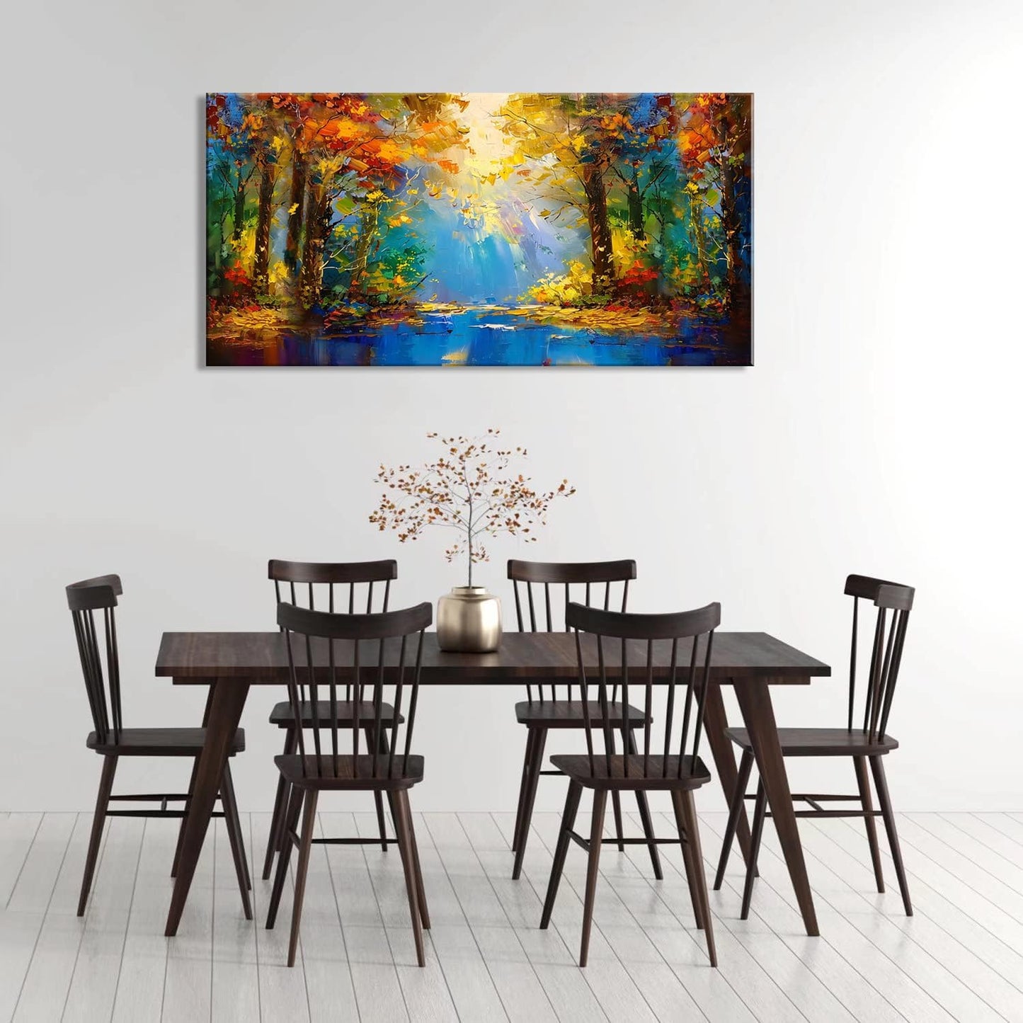 LASMOND Beautiful Colorful Forest Scenery Landscape Wall Art Decor Artwork for Bedroom Living Room