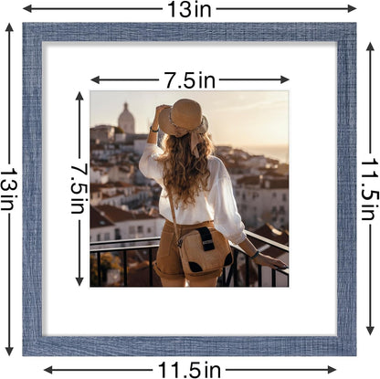 Vittanly 12x12 Picture Frames Set of 9, Shatter Resistant Plexiglass, Display 8x8 Pictures with Mat