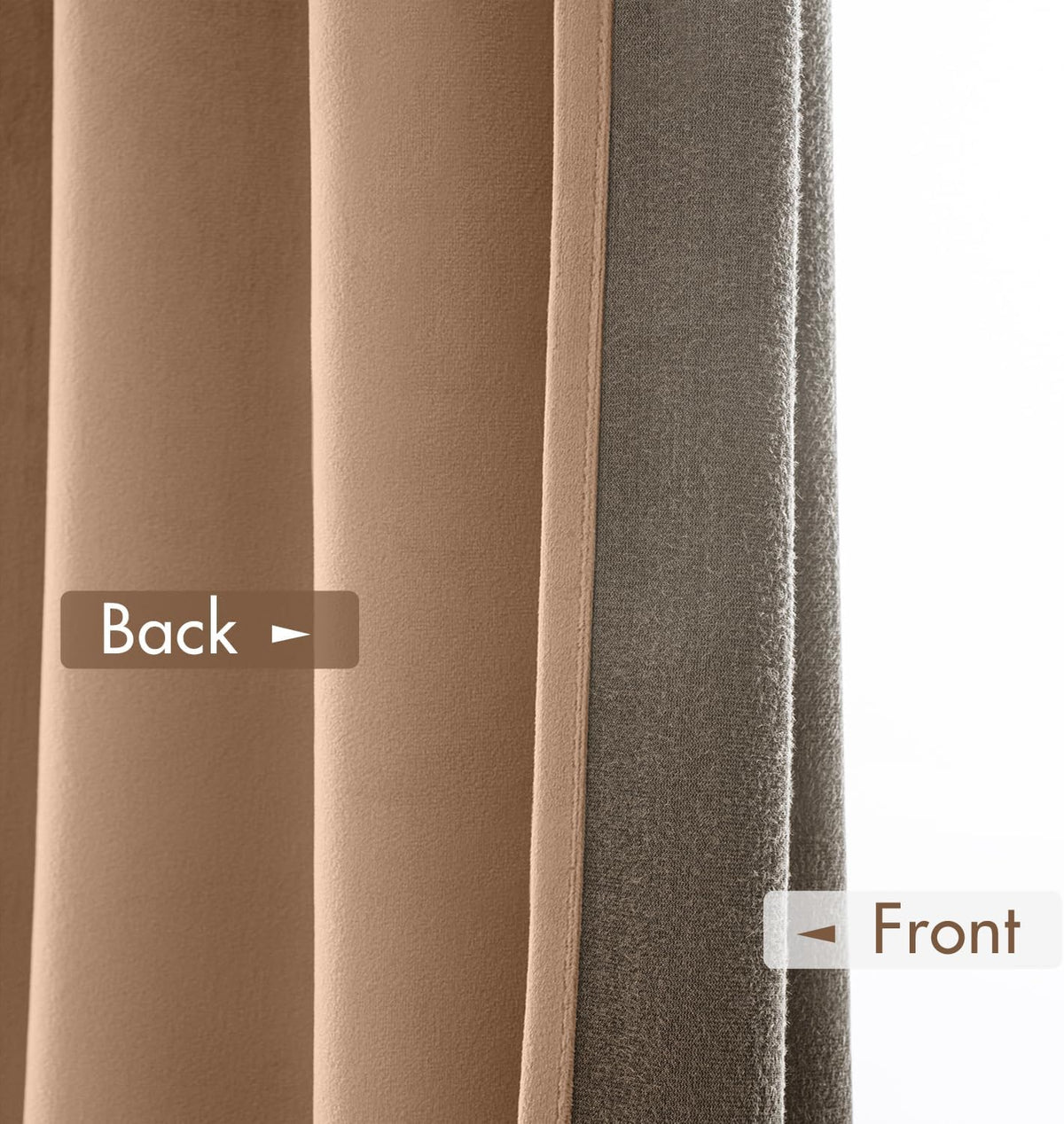 MIULEE Blush Beige Velvet Curtains Thermal Insulated Blackout Curtain Drapes for Bedroom Living