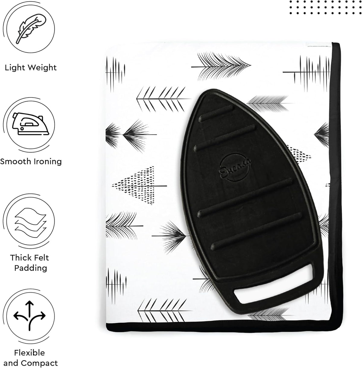 Encasa XO Ironing Mat/Pad (Large 48"x28") with 3mm Padding & Silicone Iron Rest for Steam Pressing