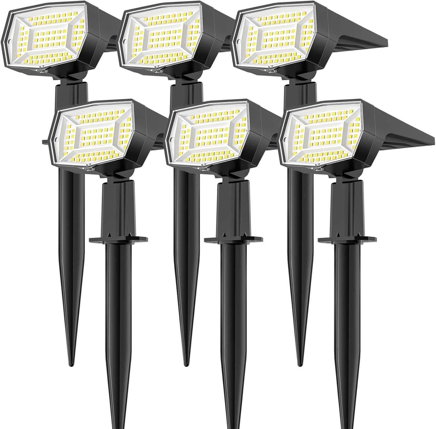 Fabrito 72 LEDs Solar Spot Lights Outdoor Waterproof, 3 Modes Landscape Spotlights, Dusk to Dawn