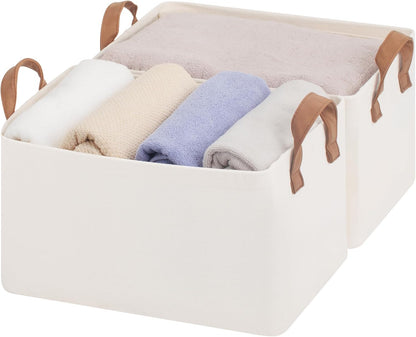StorageWorks Storage Bins, Fabric Storage Bins for Shelves, Storage Baskets with Metal Frame