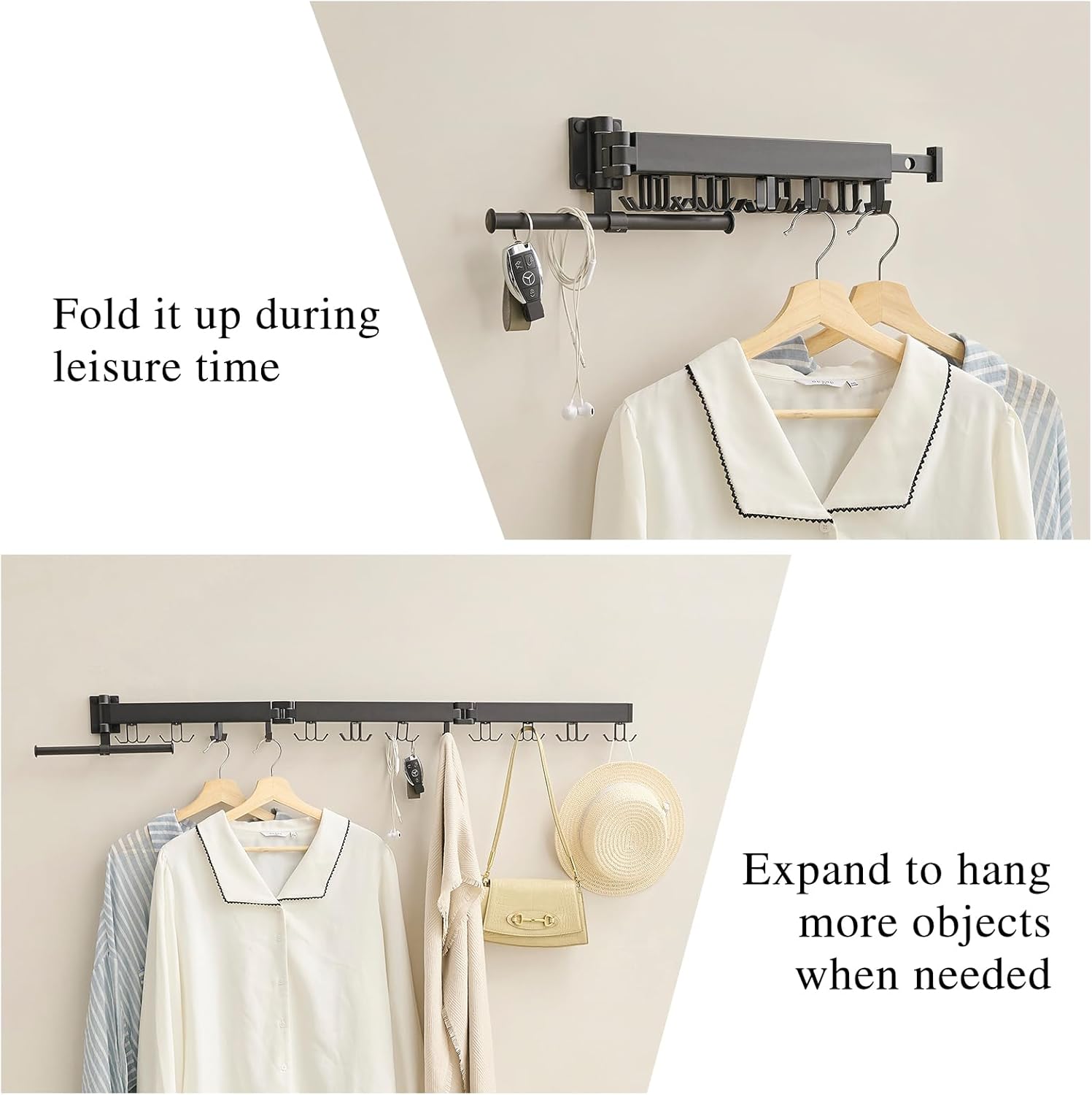 Wall Mounted Clothes Drying Rack,Drying Rack Clothing Wall Mount with Foldable