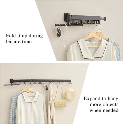 Wall Mounted Clothes Drying Rack,Drying Rack Clothing Wall Mount with Foldable