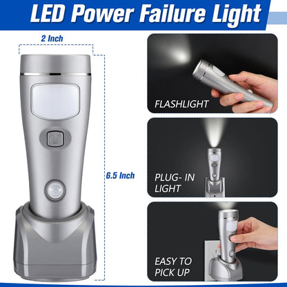 Enhon 3 Pack 4 in 1 LED Emergency Lights for Home Power Failure, Rechargeable Plug in Flashlight