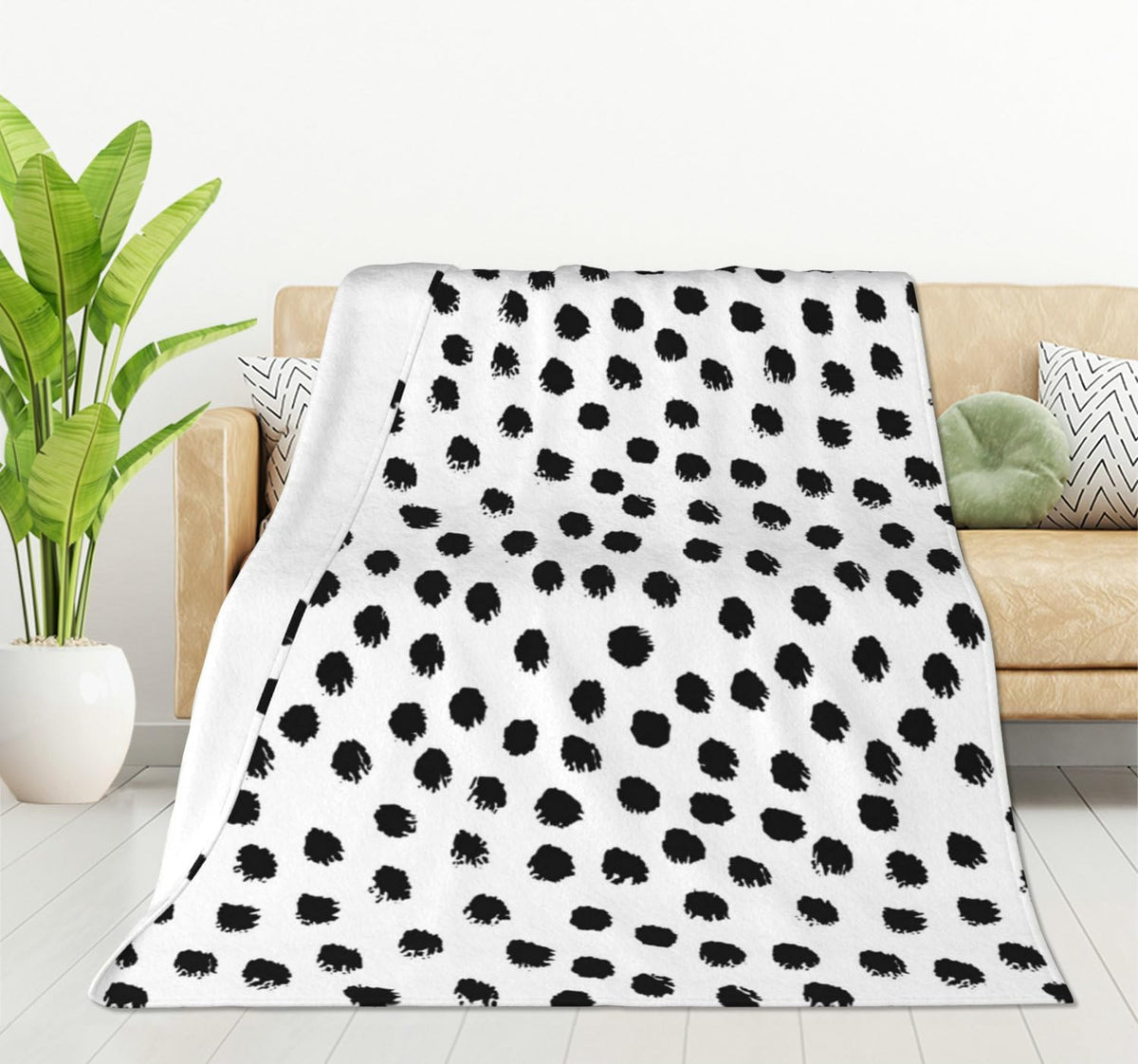HGOD DESIGNS Polka DotsBlanket, Super Soft Brush Strokes Dots Throw Blanket 40"x50" Blanket for Bed