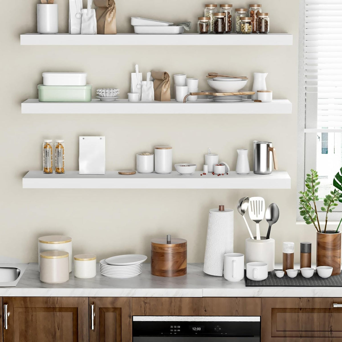 Floating Shelves - 10.3 Inch Deep Wall Shelf for Decor & Storage - Wall Mounted Display Shelving