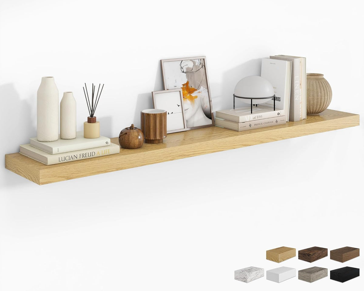 RICHFOCUS 72Inch Floating Shelves for Wall 1 Pack Shelves for Bedroom|Kitchen|Bathroom Wall Mounted