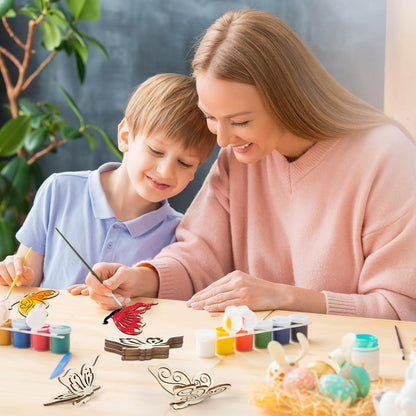 COCHIE DIY 3D Spring Butterfly Wood Crafts to Paint for Kids Adults, Paintable Unfinished Wooden