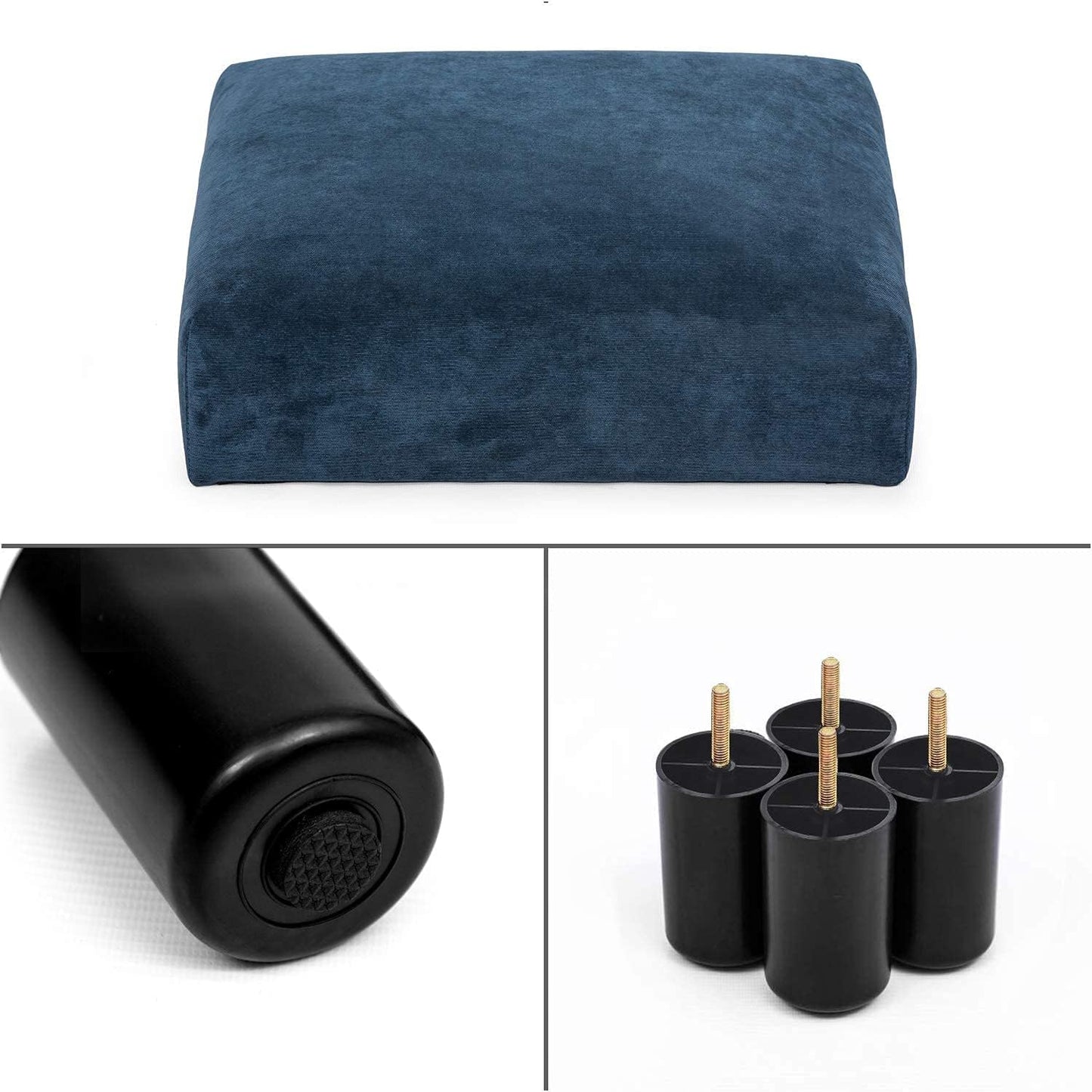 Joveco Small Foot Rest Stool Ottoman, 15" Fabric Square Short Low Footstool Upholstered Footrest