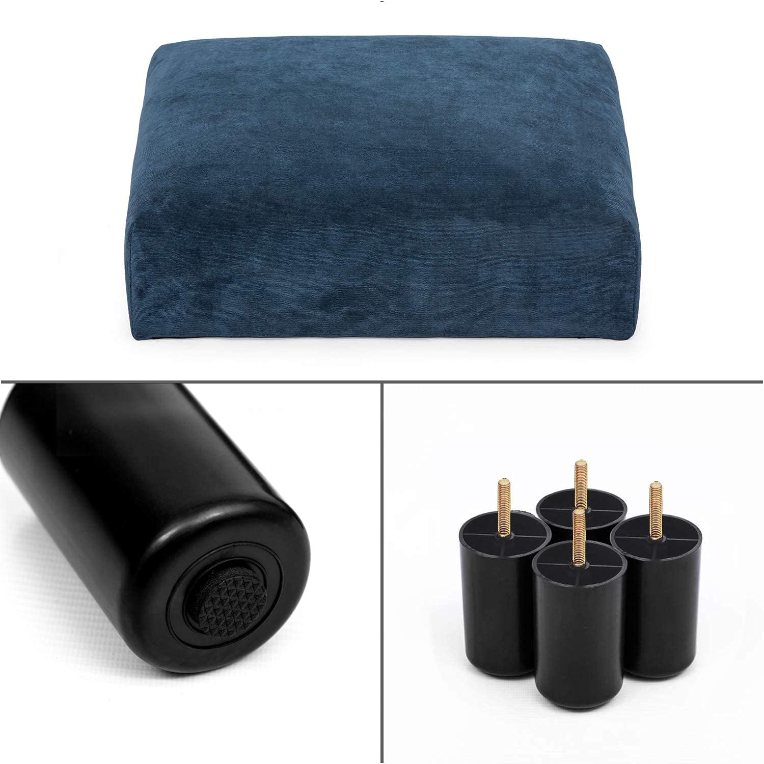 Joveco Small Foot Rest Stool Ottoman, 15" Fabric Square Short Low Footstool Upholstered Footrest