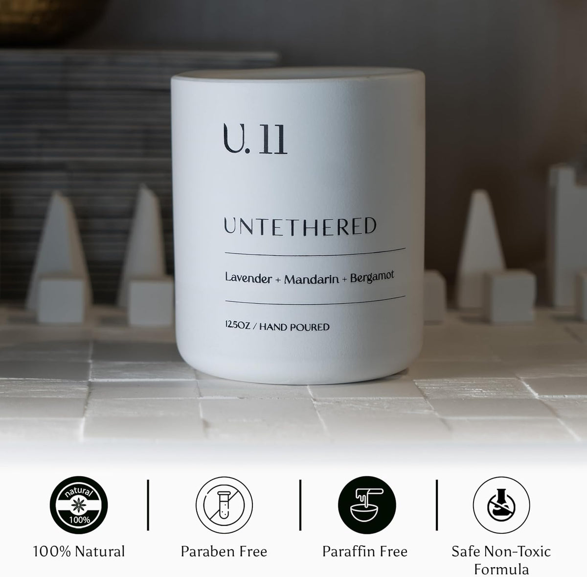 U.11 Luxury Scented Candle – Lavender, Mandarin & Cedarwood | Hand-Poured in USA w/ 100% Natural