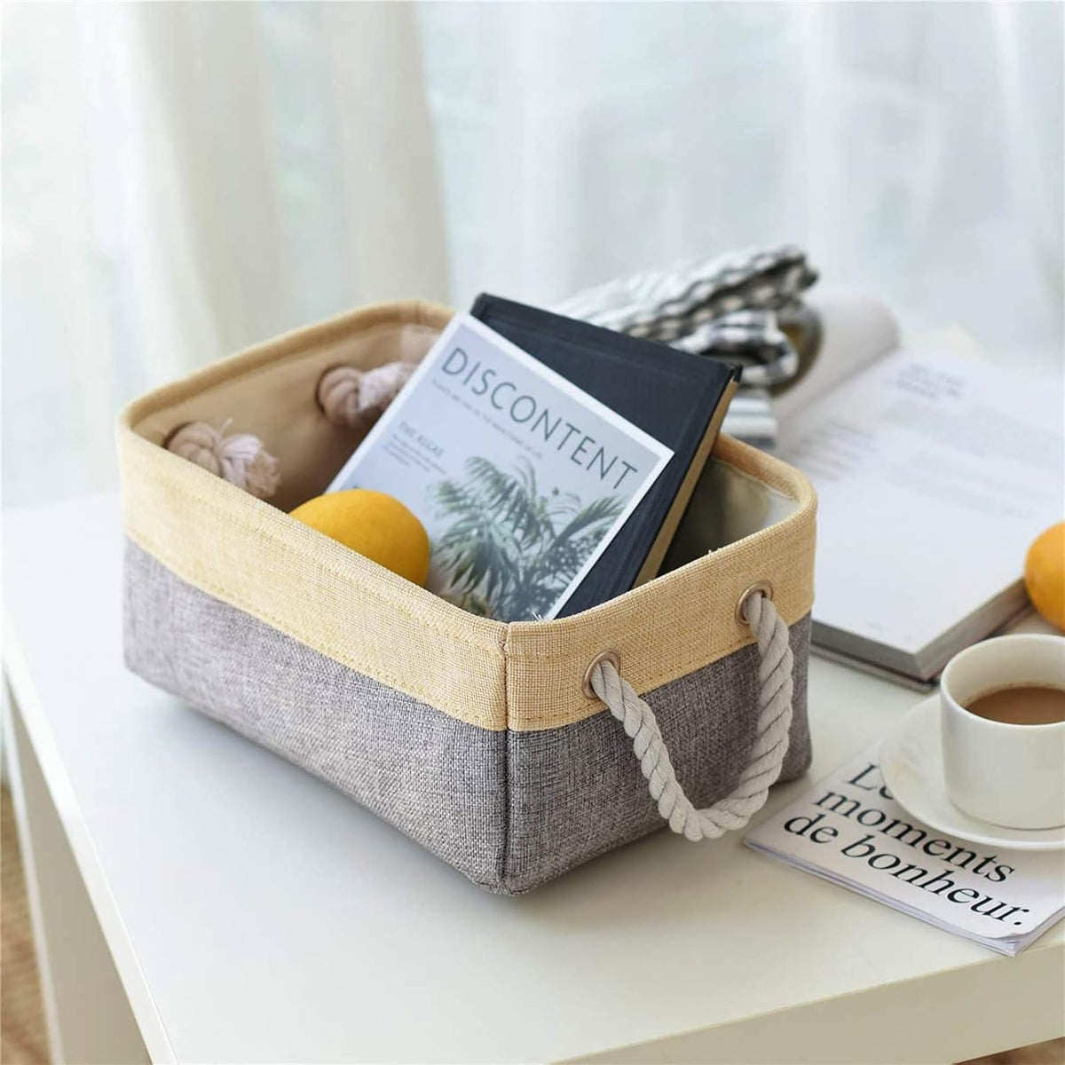 TheWarmHome Small Storage Bins Basket - Small Storage Baskets for Organizing Shelves, Fabric