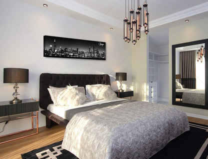 Office Wall Decor Black and White Wall Art Chicago Skyline Pictures for Living Room Modern Large