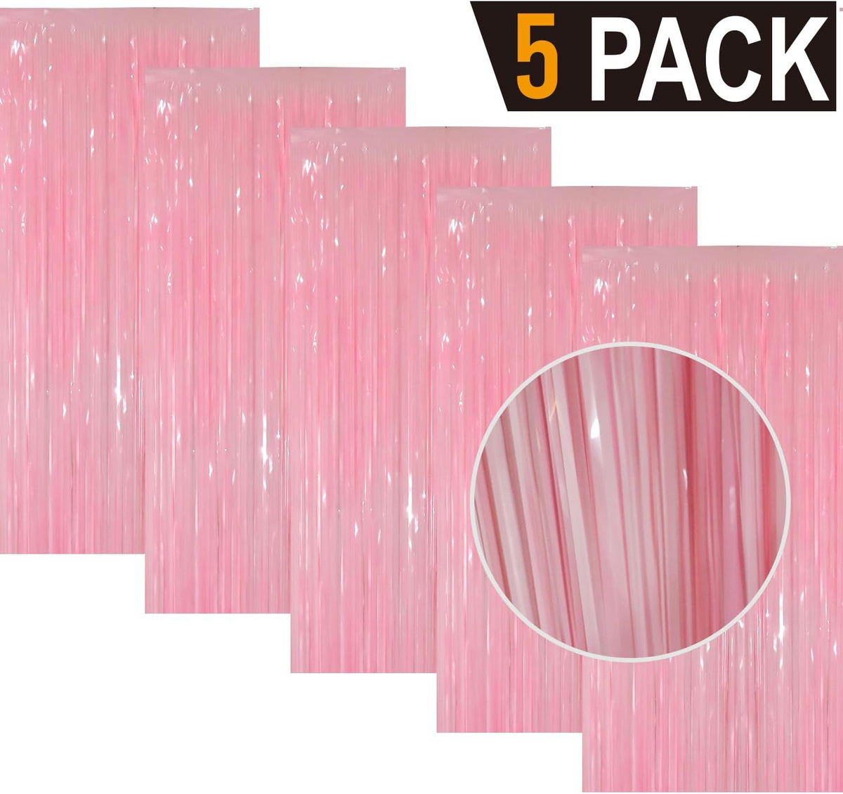 GOER 3.2 ft x 8.2 ft Metallic Tinsel Foil Fringe Curtains Party Photo Backdrop Party Streamers for
