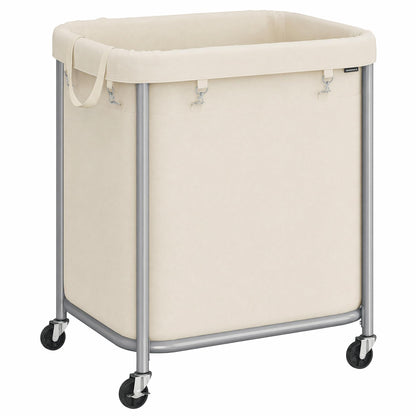 SONGMICS Laundry Basket, Rolling Steel Frame with 2 Locking Wheels, 170 L