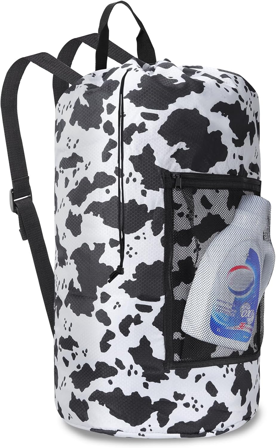 Femuar Laundry Bag Backpack Durable Laundry Bag with Shoulder Straps and Mesh Pockets Portable