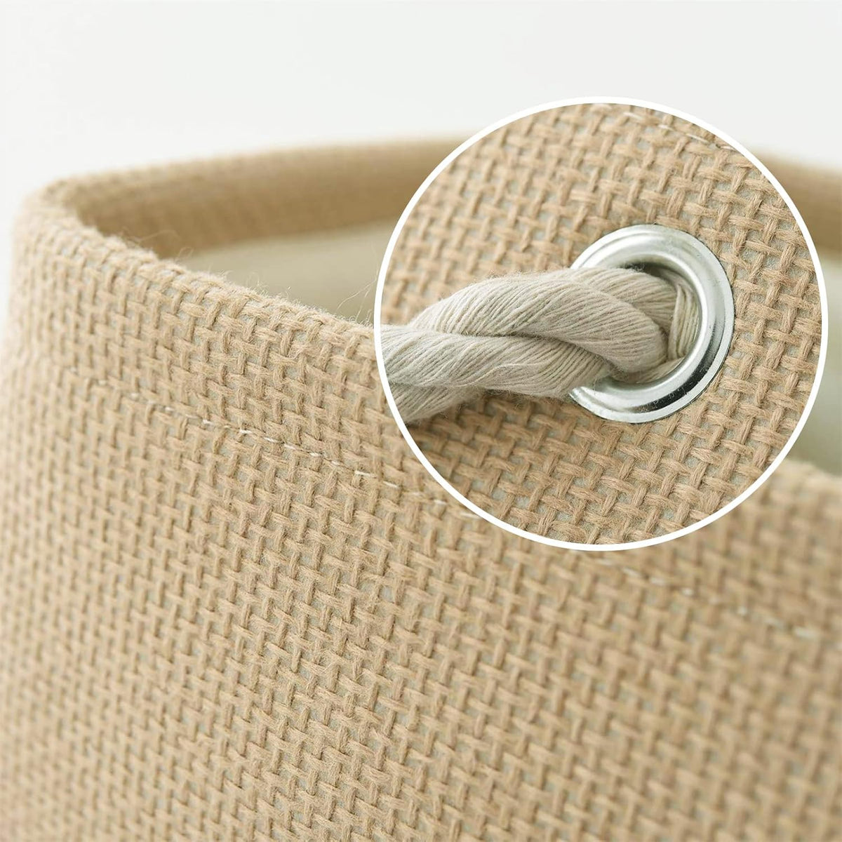 TheWarmHome Decorative Basket Rectangular Fabric Storage Bin Organizer Basket with Handles for