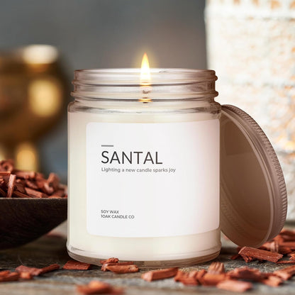 1OAK Soy Santal Candle (Santal) - Soy Wax Scented Candle - Candles for Home Scented - Long Burning