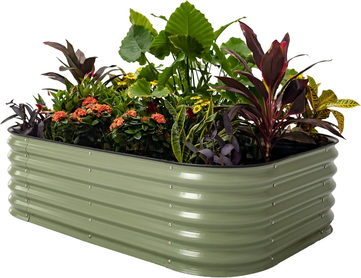 Vego garden Raised Garden Bed Kits, 17" Tall 6 in 1 Modular Metal Raised Planter Bed for Vegetables