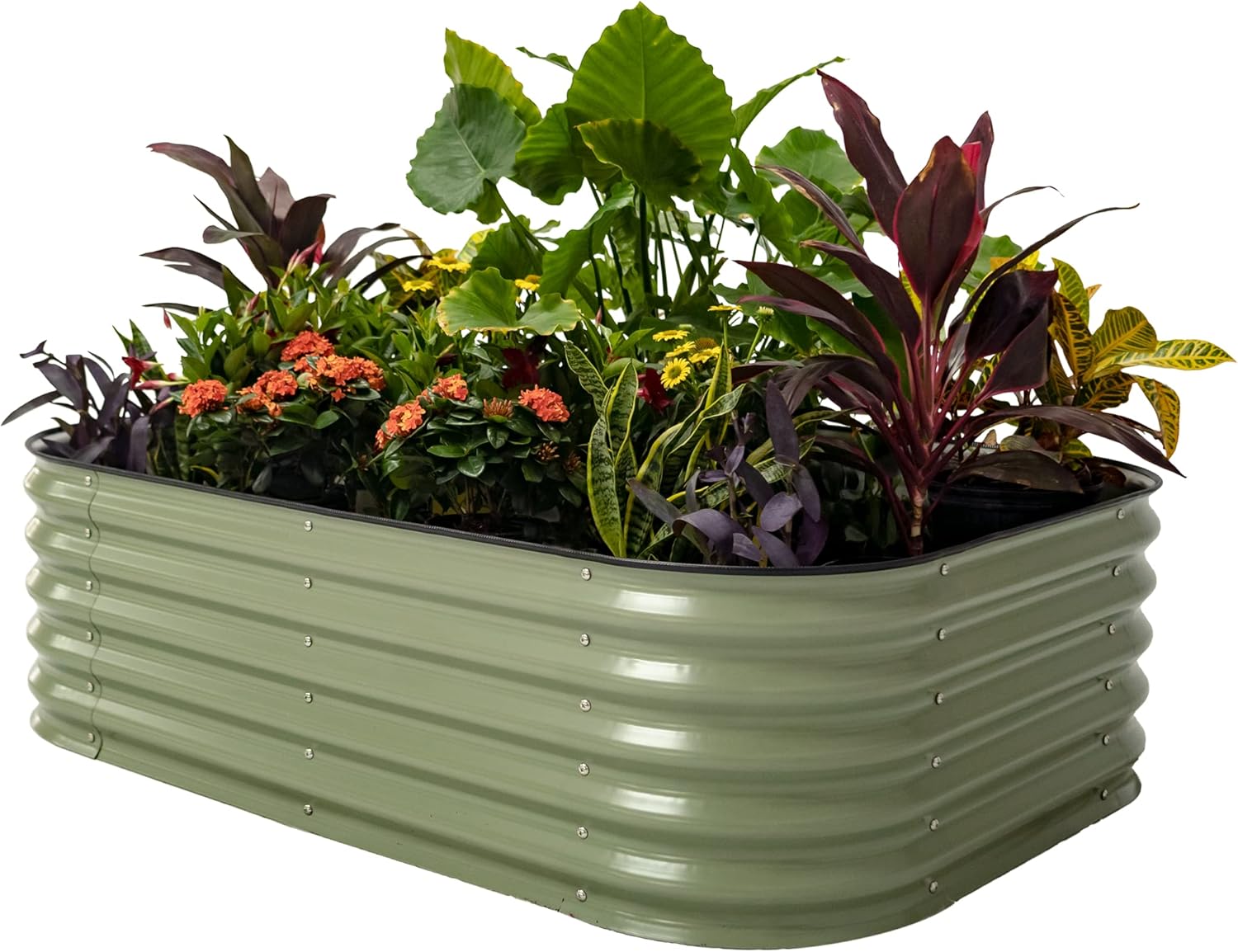 Vego garden Raised Garden Bed Kits, 17" Tall 6 in 1 Modular Metal Raised Planter Bed for Vegetables