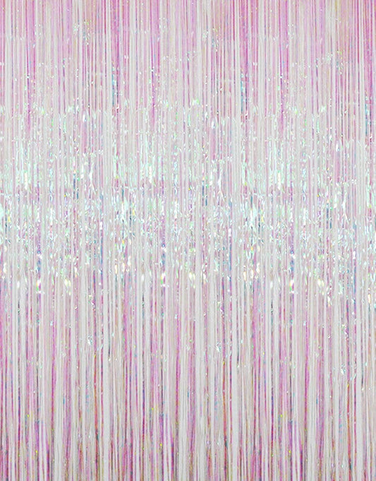 GOER 3.2 ft x 9.8 ft Metallic Tinsel Foil Fringe Curtains Party Photo Backdrop Party Streamers for