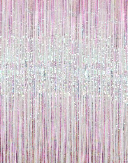 GOER 3.2 ft x 9.8 ft Metallic Tinsel Foil Fringe Curtains Party Photo Backdrop Party Streamers for