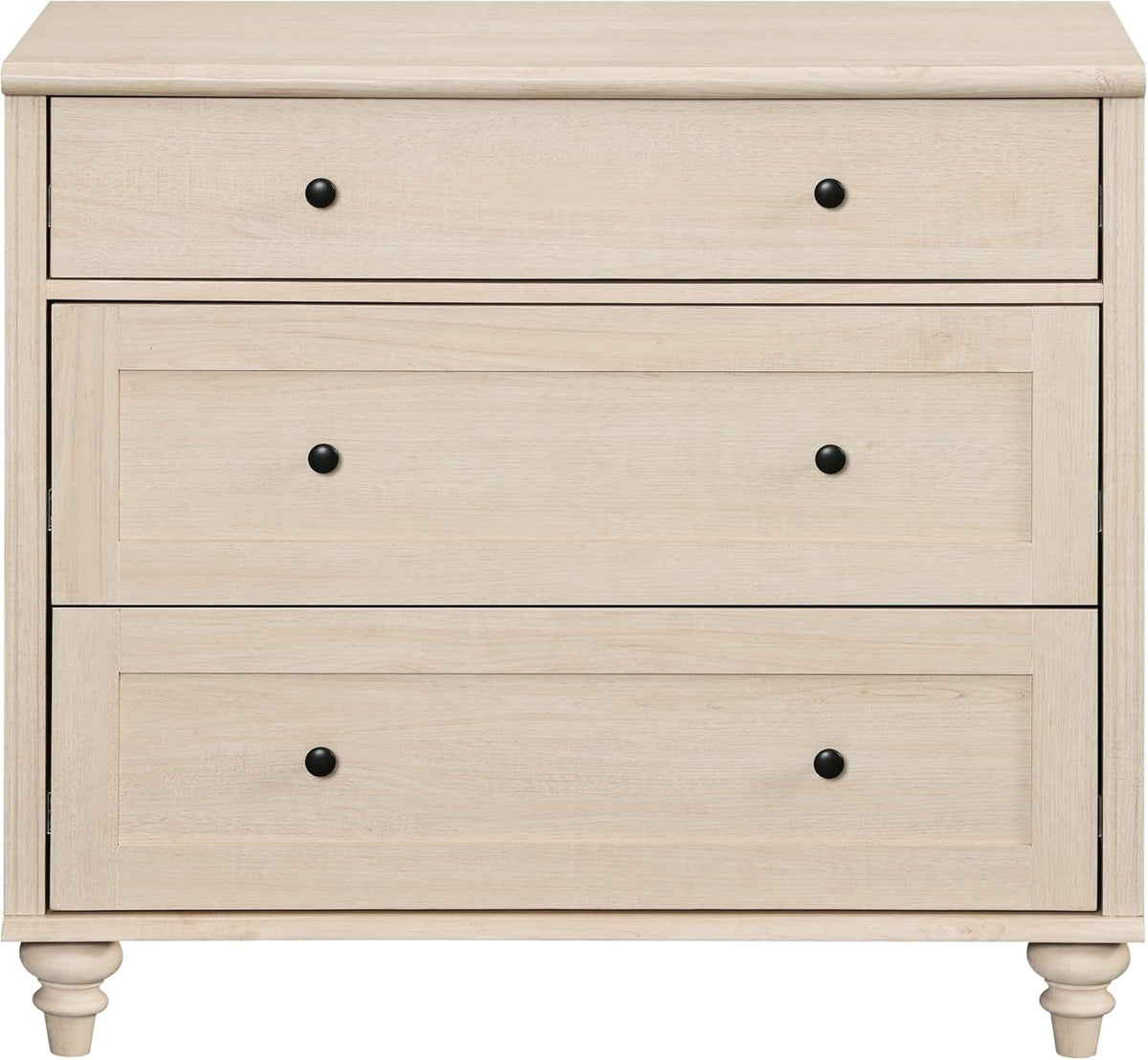 WAMPAT Baby Dresser with 3 Drawers, Kids Dressers with Wide Chest of Drawers, Mid Century Modern
