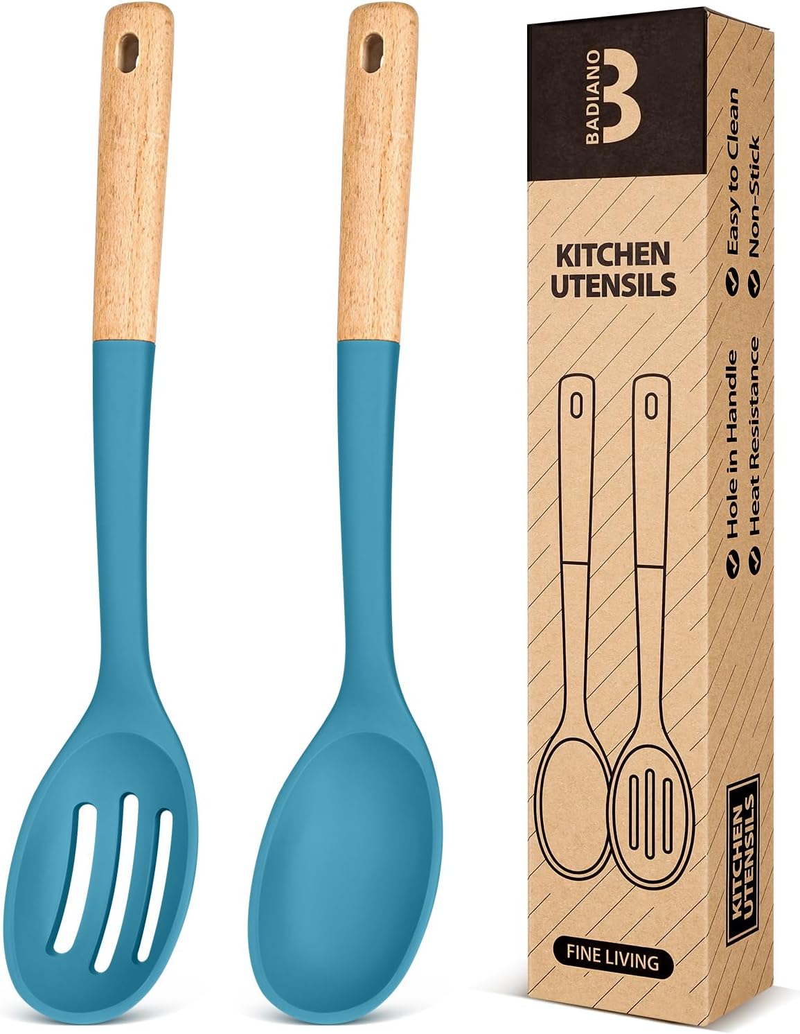 Silicone Cooking Spoons, Great for Scooping Sides and Serving Hearty Stews, BPA-Free Matte