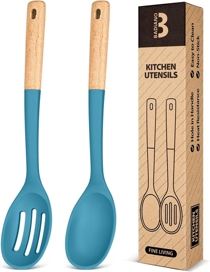 Silicone Cooking Spoons, Great for Scooping Sides and Serving Hearty Stews, BPA-Free Matte