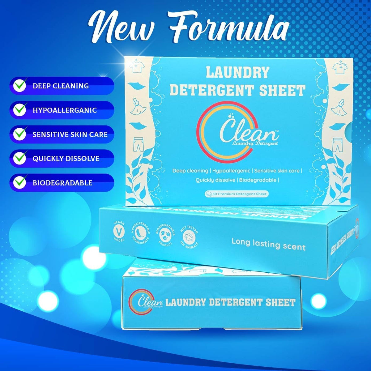 Clean Laundry Detergent™– Hypoallergenic, Eco-Friendly, Plant-Based, Biodegradable, 100% Natural