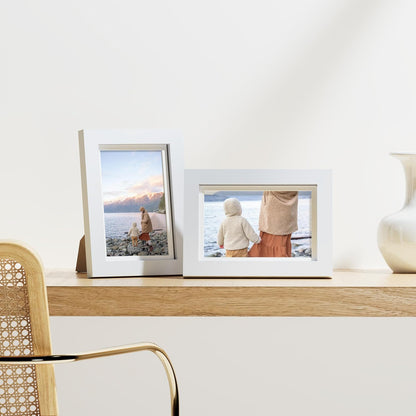 Vittanly 4x6 Picture Frames Set of 9, Shatter Resistant Plexiglass, Display 3.5x5 Pictures with Mat