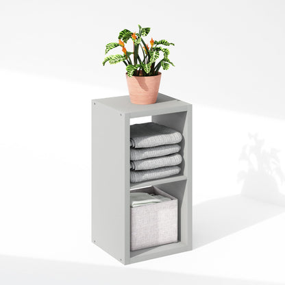 Furinno Cubic Extra Thick 2-Cube Closet Organizers and Storage, Light Grey