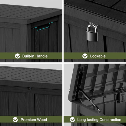 120 Gallon Outdoor Deck Box,Storage Lockable Waterproof Patio Furniture,Garden Tools,Cushions,Pool