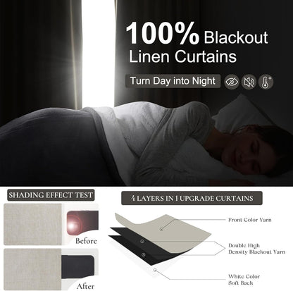 Curtains 70 Inch Length Wide Pinch Pleated Blackout Curtain for Sliding Glass Door/Living Room