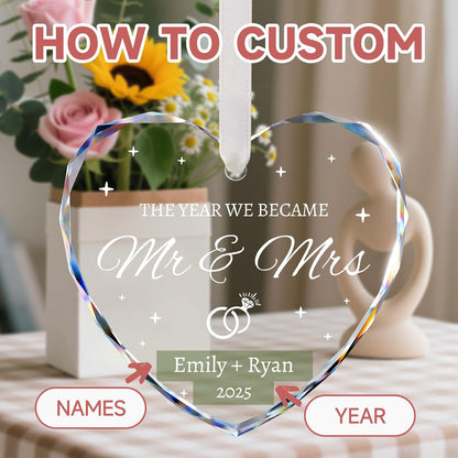 Wedding Gifts for Couples 2025 - Mr and Mrs Ornament 2025 - Bridal Shower Gifts, Just Married Gift
