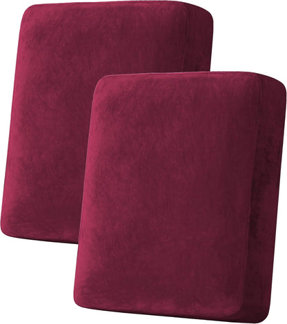 H.VERSAILTEX Velvet Stretch Couch Cushion Cover Plush Cushion Slipcover for Chair Loveseat Sofa