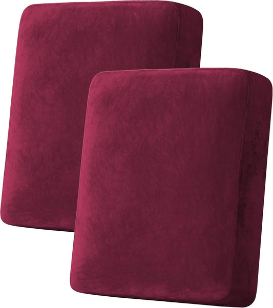 H.VERSAILTEX Velvet Stretch Couch Cushion Cover Plush Cushion Slipcover for Chair Loveseat Sofa