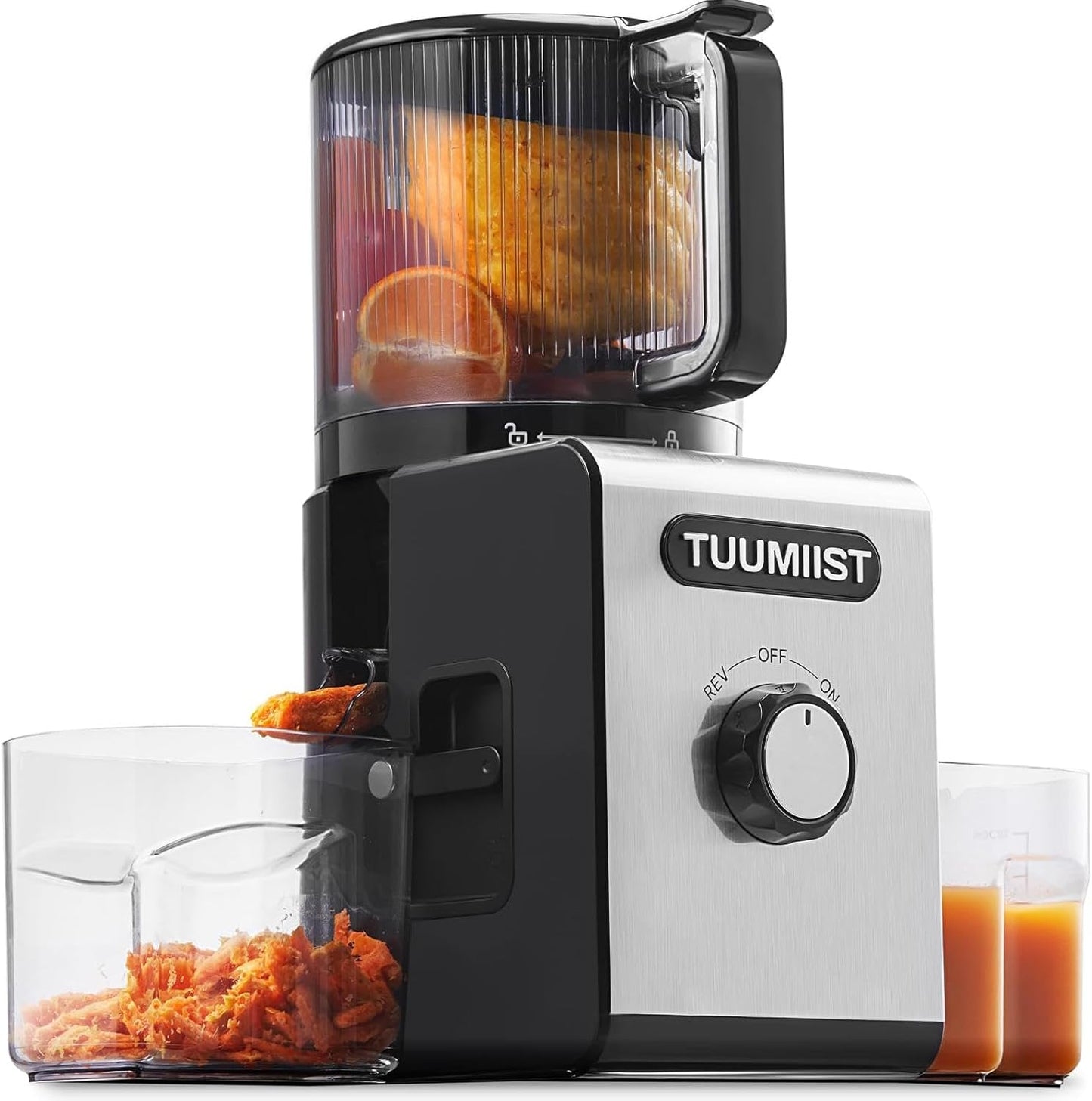Cold Press Juicer Machines – 6.5'' Large Feed Chute for Whole Fruits & Vegetables, High Juice