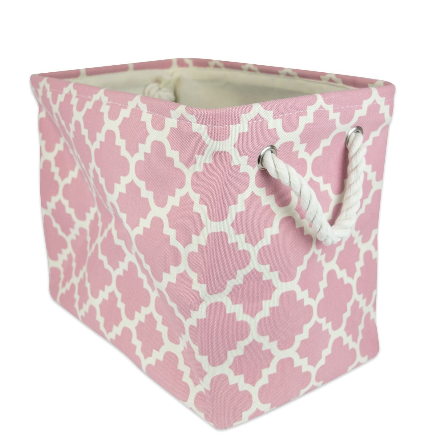 DII Polyester Container with Handles, Lattice Storage Bin, Medium, Rose