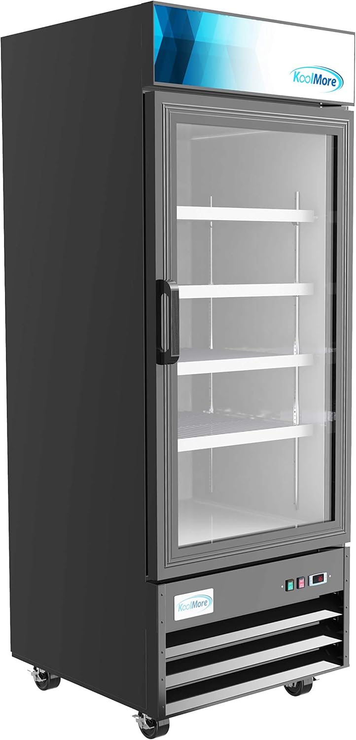 KoolMore MDR-1GD-23C Commercial Glass 1 Door Display Refrigerator Merchandiser - Upright Beverage