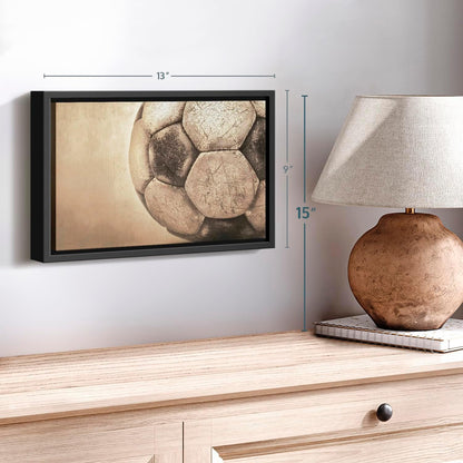 Elephant Stock Worn Soccer Ball Wall Art - Horizontal Framed Canvas - 1-Piece Living Room Wall
