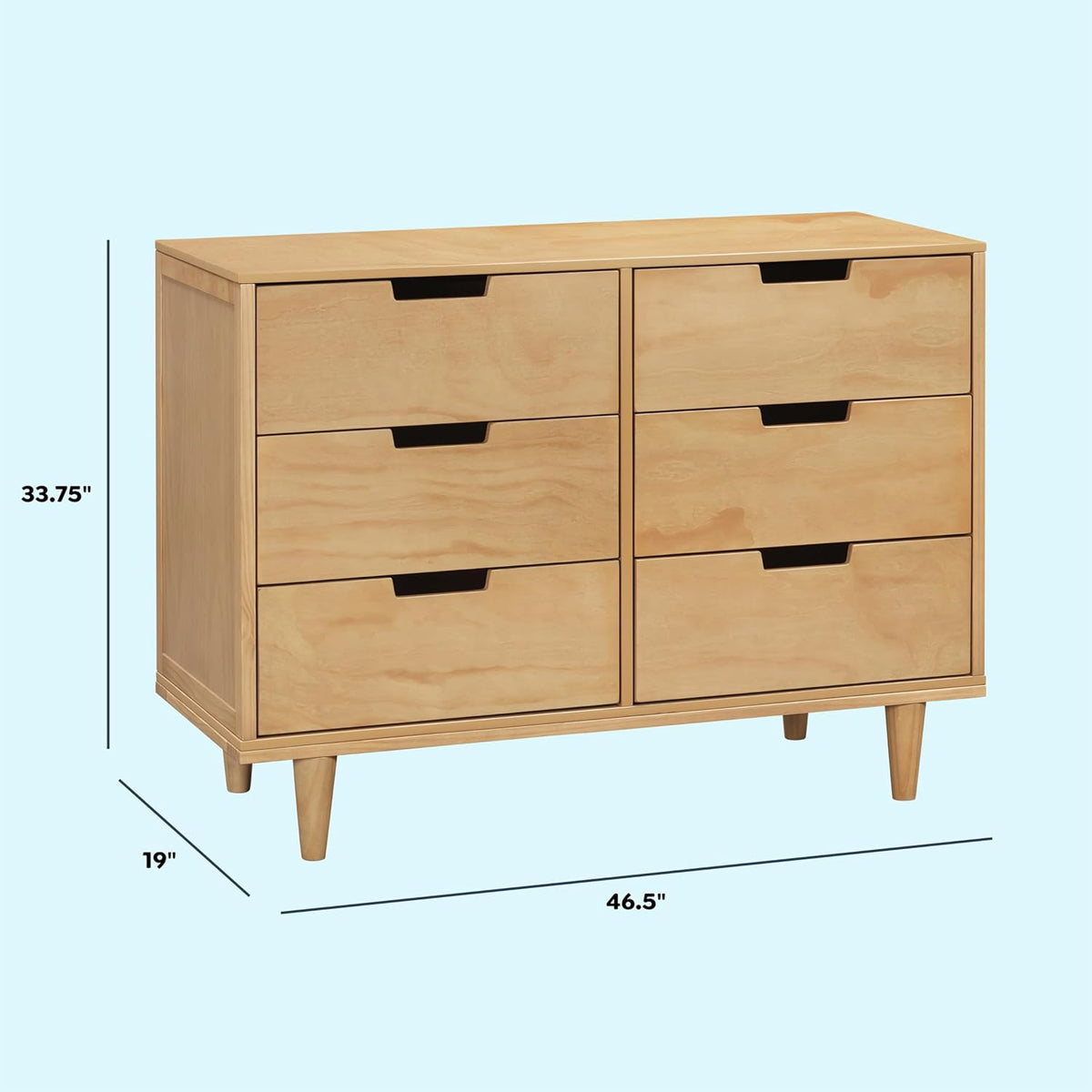 DaVinci Marley 6-Drawer Dresser for Nursery - Wooden Double Chest of Drawers for Kids, Boys & Girls