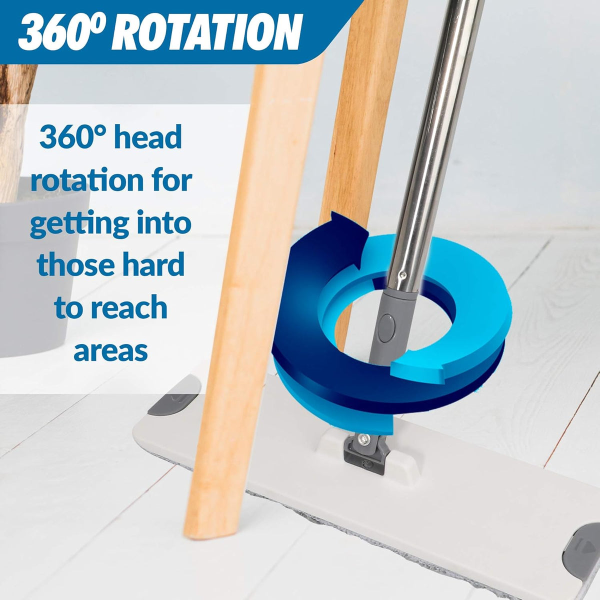 X3 Mop, Separates Dirty and Clean Water, 3-Chamber Design, Flat Mop and Bucket Set, Hands Free Home